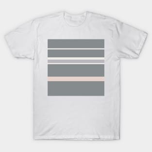 A fabulous amalgam of Very Light Pink, Grey, Gray (X11 Gray) and Light Grey stripes. T-Shirt